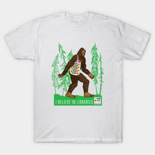 Sasquatch I Believe in Libraries T-Shirt